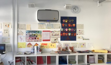 purificadores de aire en las aulas del Deutsche Schule de San Sebastián