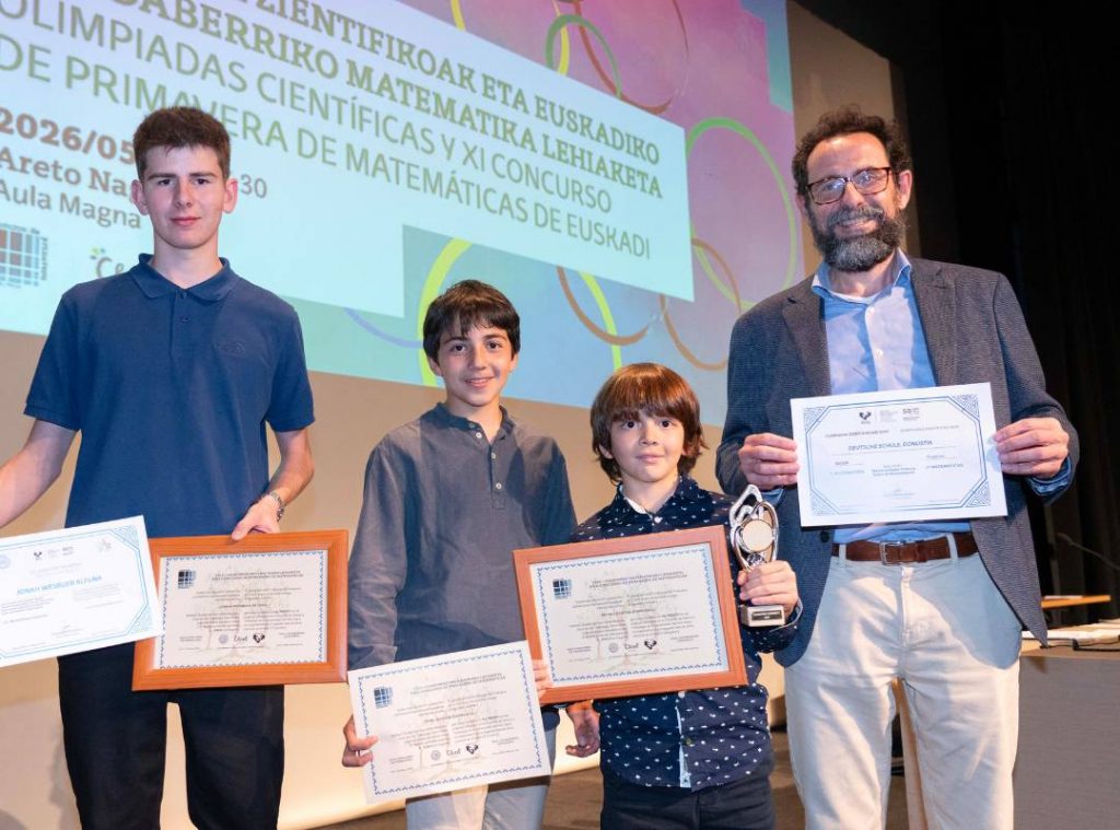 Premios en la Olimpiada Matemática y el Concurso de Primavera de Euskadi